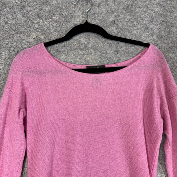 Pure Cashmere Pink Sweater Women’s 100% Cashmere Long Sleeve Hi-Low Hem Size M - Picture 3 of 12